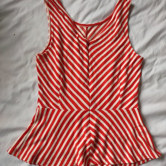 Banana Republic Candy Stripe Peplum Top - Picture 2 of 3